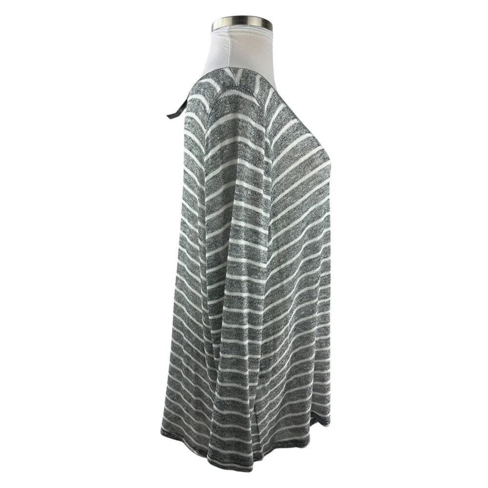 ✨2/$20 NWT Lane Bryant Sheer Metallic Striped Blouse Shimmer Plus Size 26/28 - Picture 10 of 15